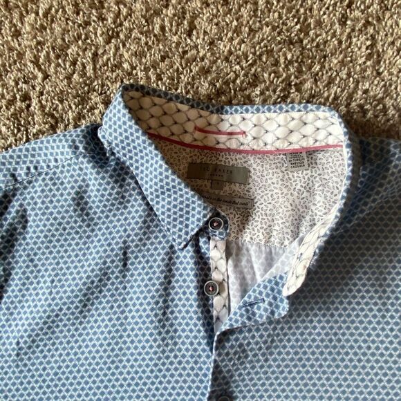 Like New Ted Baker Button Down Cotton Oxford - Picture 2 of 7